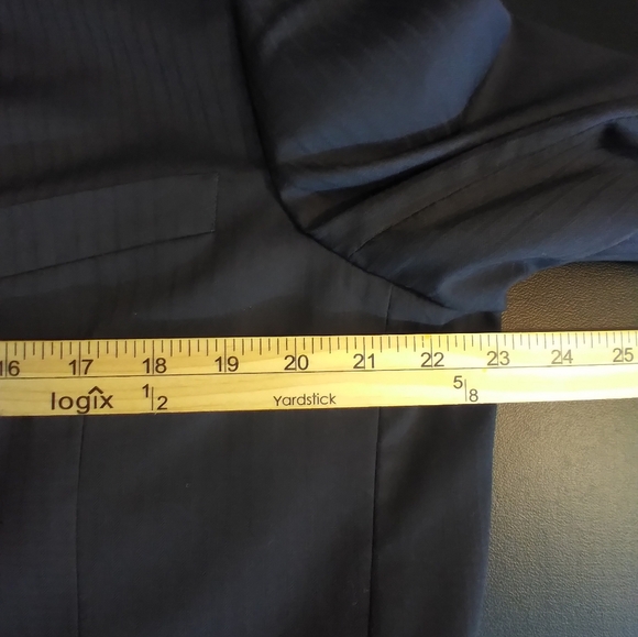 Carlo Lusso 2 Pc Black Pin Stripe Mens Suit Size 42 Business Office Lawyer Work - Picture 13 of 13